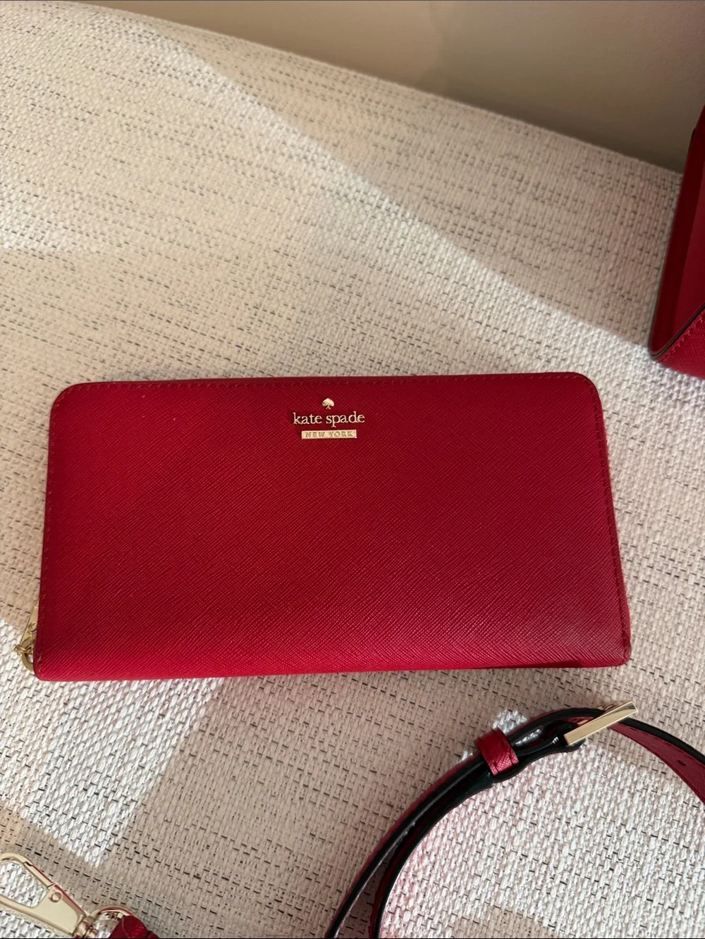 Kate Spade Cameron Street Candace Satchel + Lacey Wallet Heirloom Red Bundle